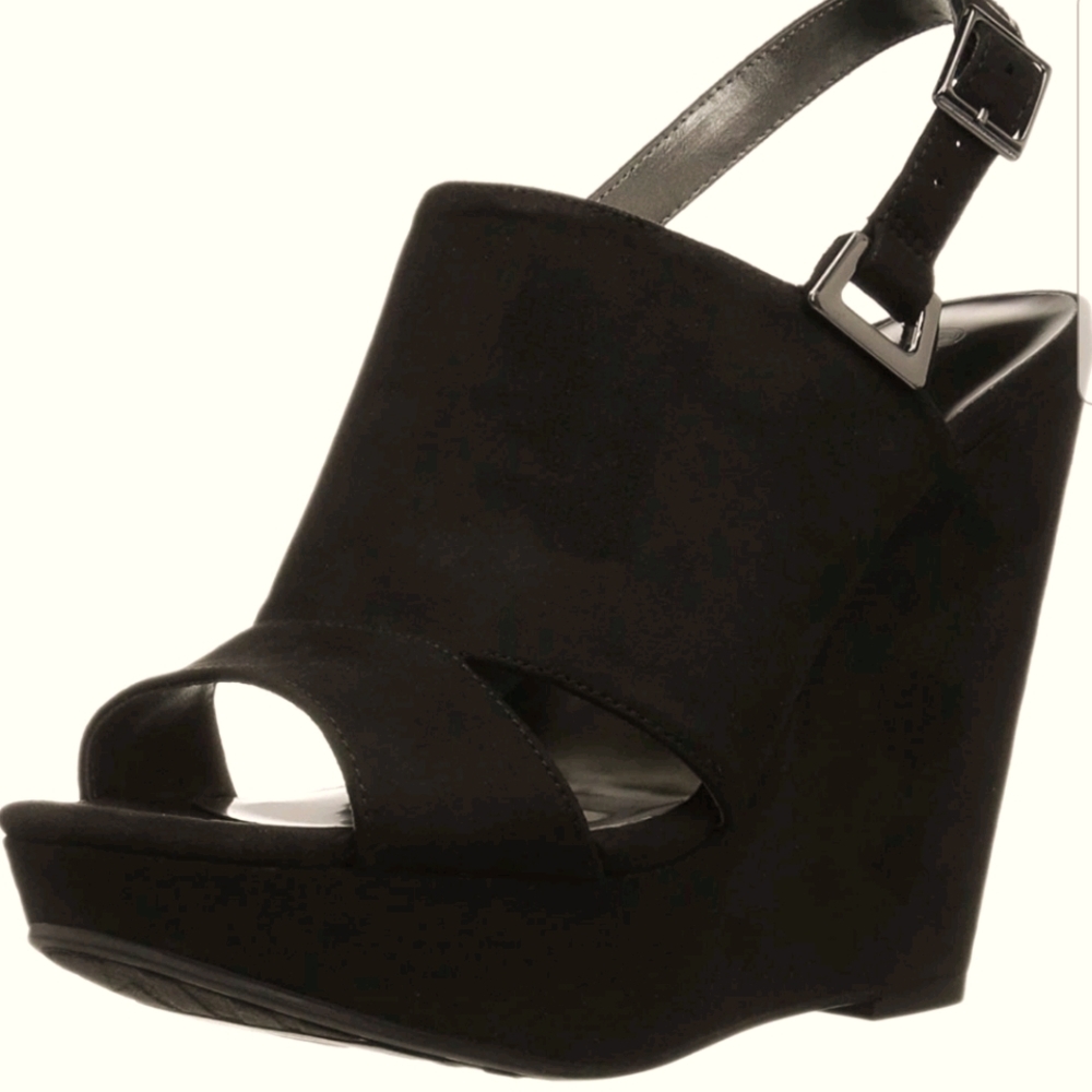 NWT BLACK WEDGE SANDALS
